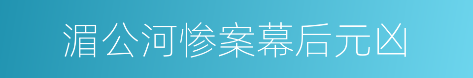 湄公河惨案幕后元凶的同义词