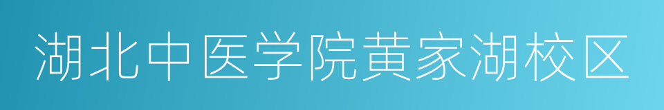 湖北中医学院黄家湖校区的同义词