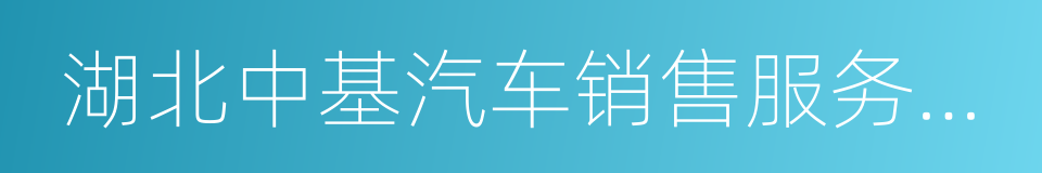 湖北中基汽车销售服务有限公司的同义词