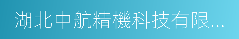 湖北中航精機科技有限公司的同義詞