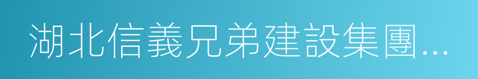 湖北信義兄弟建設集團有限公司的同義詞