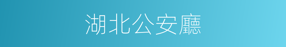 湖北公安廳的同義詞