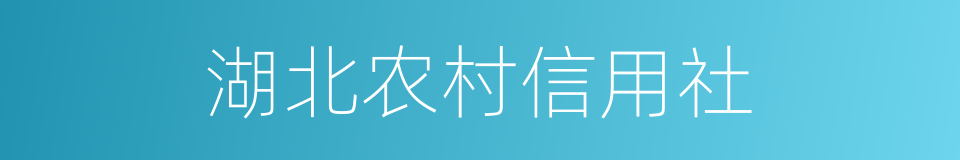 湖北农村信用社的同义词