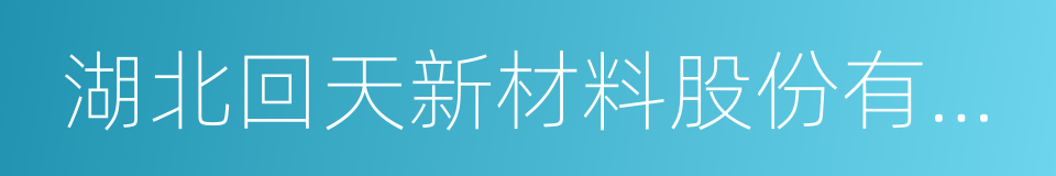 湖北回天新材料股份有限公司的同义词