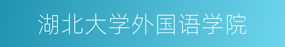 湖北大学外国语学院的同义词