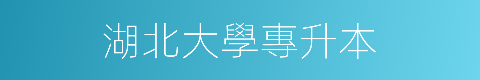 湖北大學專升本的同義詞