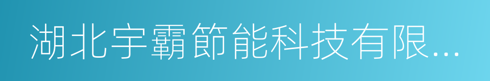 湖北宇霸節能科技有限公司的同義詞