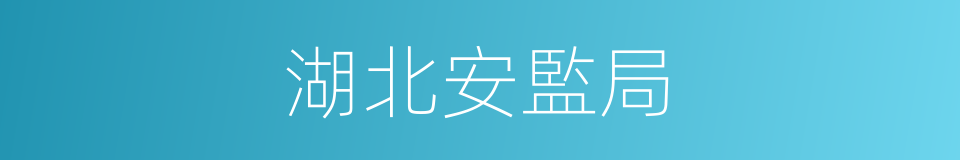 湖北安監局的同義詞