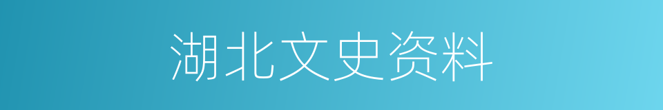 湖北文史资料的同义词