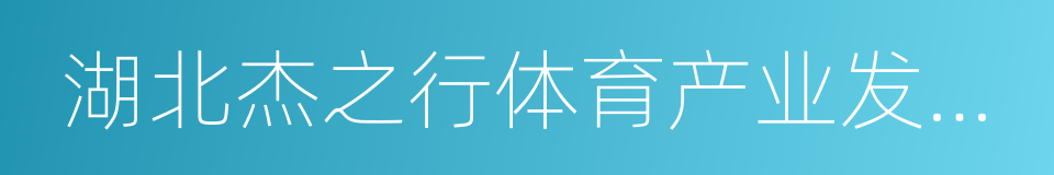 湖北杰之行体育产业发展股份有限公司的同义词