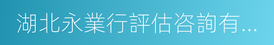 湖北永業行評估咨詢有限公司的同義詞