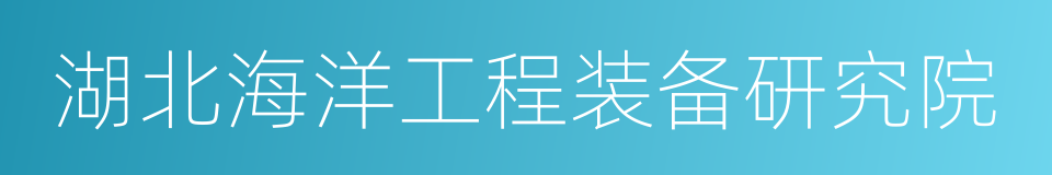 湖北海洋工程装备研究院的同义词