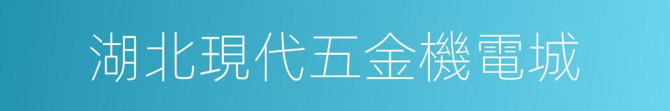 湖北現代五金機電城的同義詞