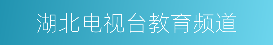 湖北电视台教育频道的同义词