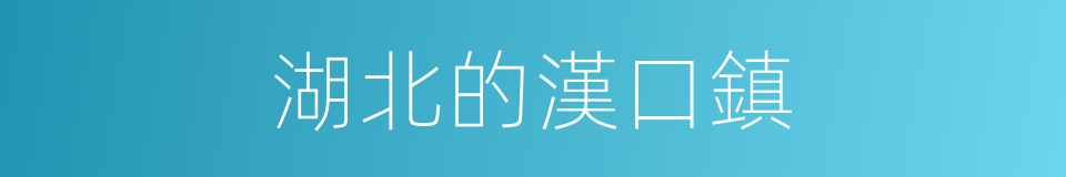 湖北的漢口鎮的同義詞