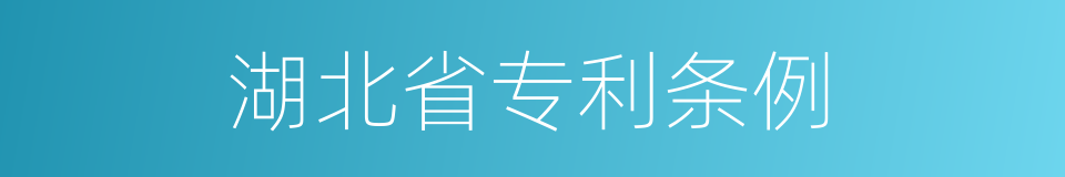 湖北省专利条例的同义词