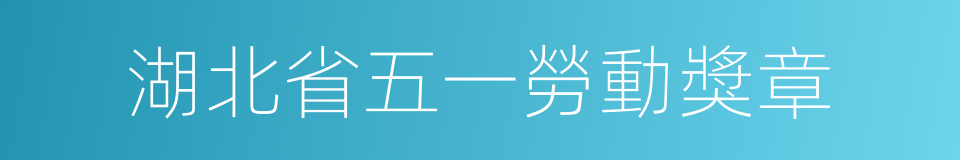 湖北省五一勞動獎章的同義詞