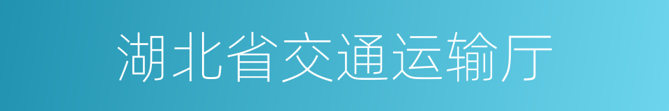 湖北省交通运输厅的同义词