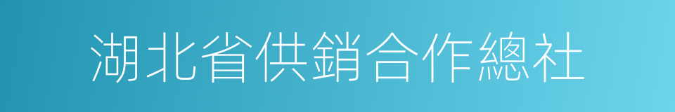 湖北省供銷合作總社的同義詞