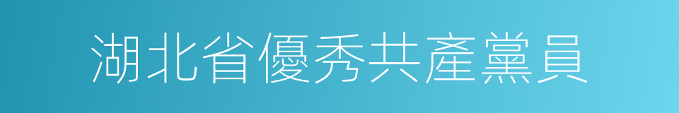 湖北省優秀共產黨員的同義詞