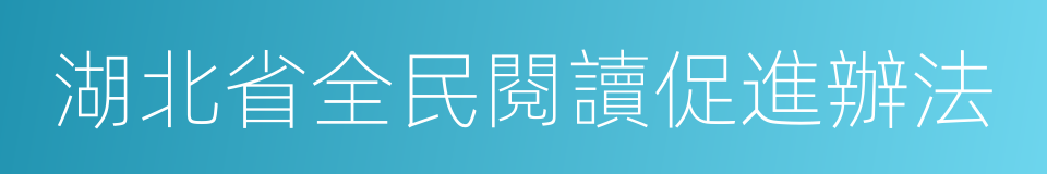 湖北省全民閱讀促進辦法的同義詞