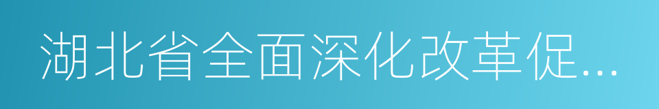 湖北省全面深化改革促進條例的同義詞