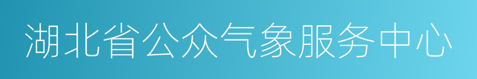 湖北省公众气象服务中心的同义词