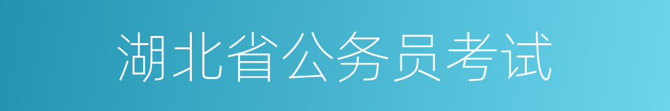 湖北省公务员考试的同义词