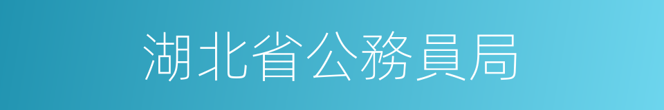 湖北省公務員局的同義詞