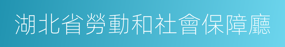 湖北省勞動和社會保障廳的同義詞