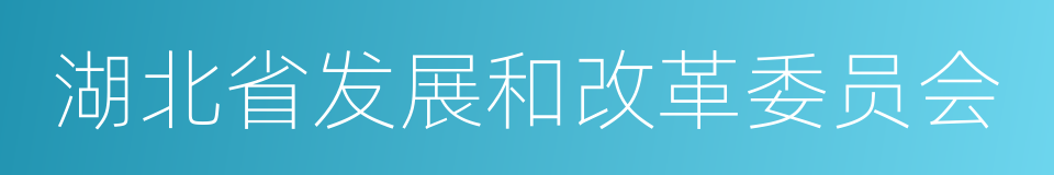 湖北省发展和改革委员会的同义词