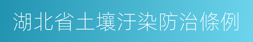 湖北省土壤汙染防治條例的同義詞