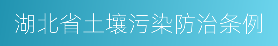 湖北省土壤污染防治条例的同义词