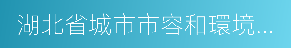 湖北省城市市容和環境衛生管理條例的同義詞