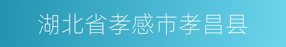 湖北省孝感市孝昌县的同义词