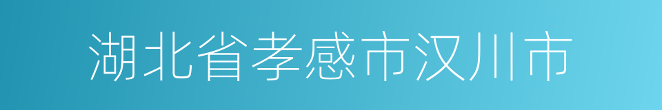 湖北省孝感市汉川市的同义词