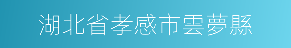 湖北省孝感市雲夢縣的同義詞