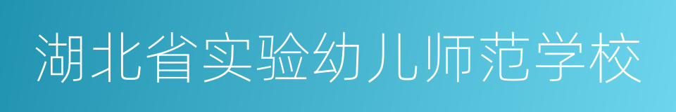 湖北省实验幼儿师范学校的同义词