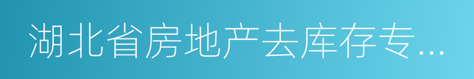 湖北省房地产去库存专项行动方案的同义词