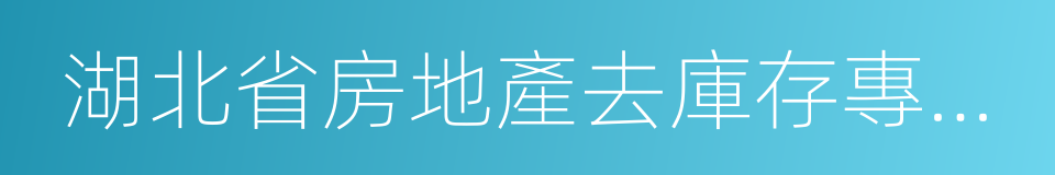 湖北省房地產去庫存專項行動方案的同義詞