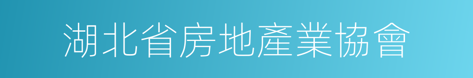 湖北省房地產業協會的同義詞