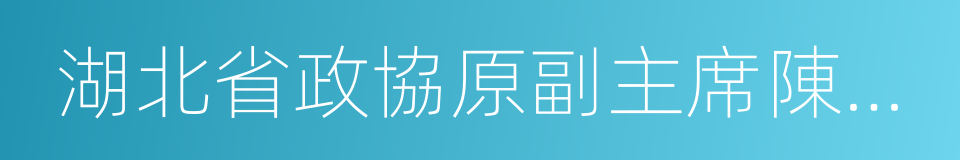 湖北省政協原副主席陳柏槐的同義詞