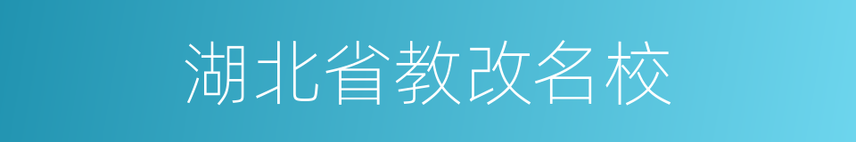 湖北省教改名校的同义词