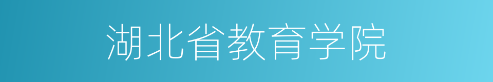 湖北省教育学院的同义词