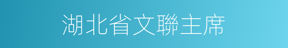 湖北省文聯主席的同義詞