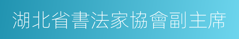 湖北省書法家協會副主席的同義詞