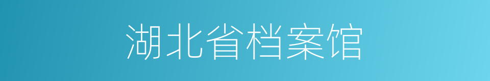 湖北省档案馆的同义词