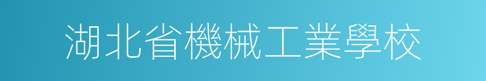 湖北省機械工業學校的同義詞