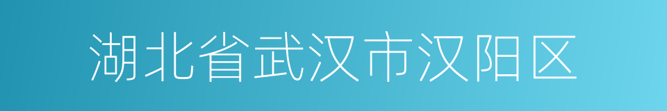 湖北省武汉市汉阳区的同义词