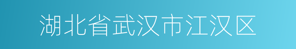 湖北省武汉市江汉区的同义词